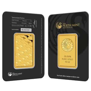 10 oz Perth Mint Gold Bar .9999 Fine (in Assay)