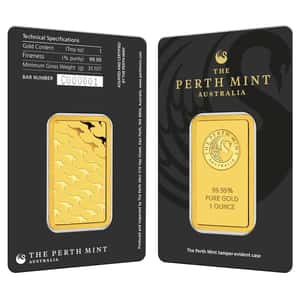 1 oz Perth Mint Gold Bar .9999 Fine (in Assay)