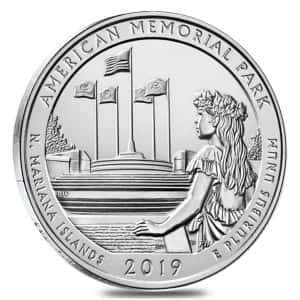 American Memorial Park, Silver, ATB, Reverse, 2019, 50z