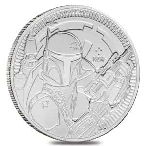 New Zealand Mint 2020 1 oz Niue Silver $2 Star Wars Boba Fett BU reverse