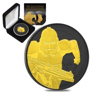 2019 1 oz Niue Silver $2 Star Wars Clone Trooper Black Ruthenium 24K Gold Edition (w/Box & COA) Bullion Exchanges New Zealand Mint