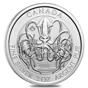 2020 2 oz Royal Canadian Creatures of the North Series The Kraken Silver Coin BU Bullion Exchanges Royal Canadian Mint