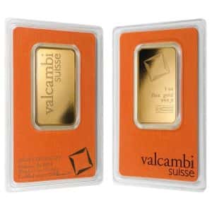 1 oz Gold Bar Valcambi Suisse .9999 Fine (In Assay) Bullion Exchanges