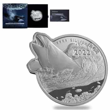 FIN WHALE Whales of the Southern Ocean 1 Oz Monnaie Argent 2