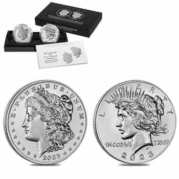 2023-S Morgan and Peace Silver Dollar Reverse Proof 2-Coin Set (w/Box & COA)