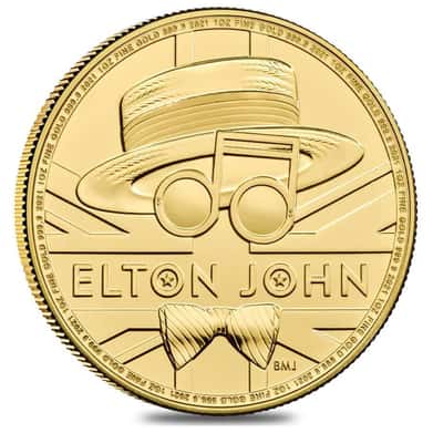 2021 Great Britain 1 oz Gold Music Legends Elton John Coin 