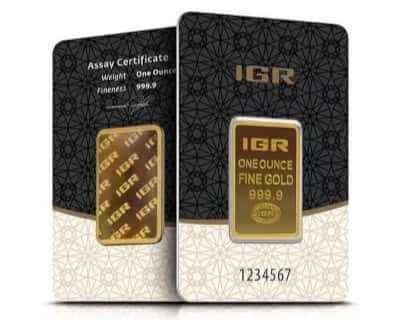 1 oz Istanbul Gold Refinery (IGR) Bar .9999 Fine (in Assay)