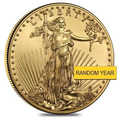 1/2 oz Gold American Eagle $25 Coin BU