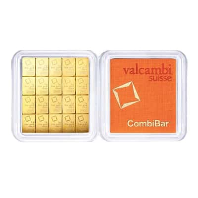 20 x 1 gram Gold Valcambi CombiBar .9999 Fine In Assay Bullion Exchanges