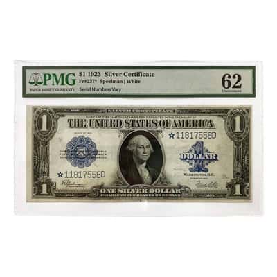 1923 Silver Certificate dollar PMG 