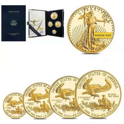 1.85 oz Proof Gold American Eagle 4-Coin Set (Random Year, w/Box & COA)