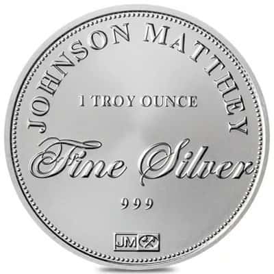1 oz Johnson Matthey (JM) Silver Round .999 Fine