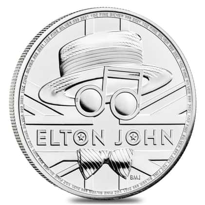 2021 Great Britain 1 oz Silver Music Legends Elton John Coin 