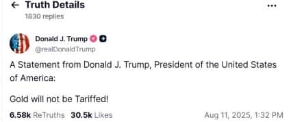 Tariff social media post