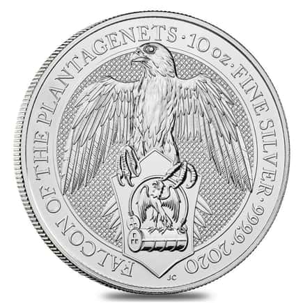 The 2020 Queen's Beasts falcon coin displays a beautiful heraldic crest