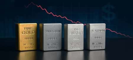 Precious Metals Fall Sharply as Dollar Strengthens & Investors Take Profits