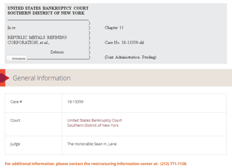 REPUBLIC METALS CORPORATION BANKRUPTCY