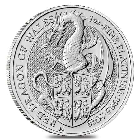 Red Dragon of Wales platinum coin Queens Beasts