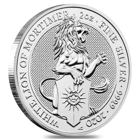 White Lion silver coin queens beasts lion of mortimer