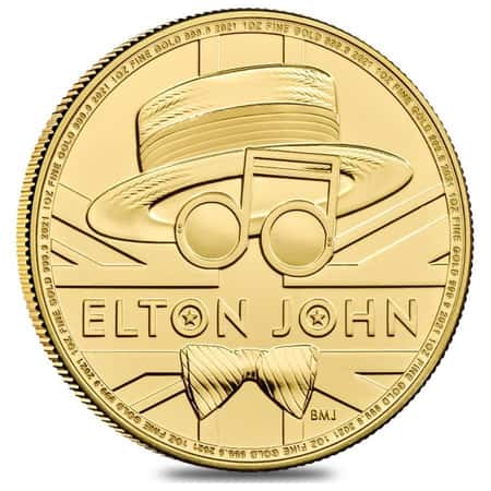 2021 Great Britain 1 oz Gold Music Legends Elton John Coin