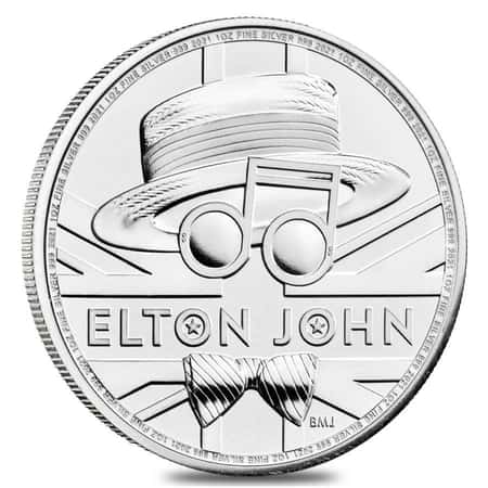 2021 Great Britain 1 oz Silver Music Legends Elton John Coin