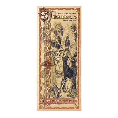 10 New Hampshire Goldback 1/100 Oz 24K Pure Gold Aurum Foil Notes - Uncertified, In Stock