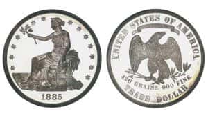 1885 Trade Dollar valuable US coins
