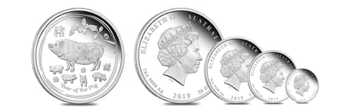 2019 Silver Lunar Year of The Pig BU Australian Perth Mint