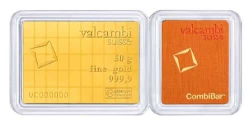50 x 1 Gram Gold Valcambi CombiBar .9999 Fine (in Assay)