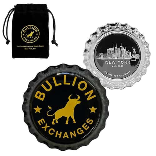 Bullion Exchanges silver bottle caps black