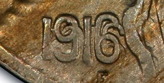 1916/16 Buffalo Nickel Doubled Die detail