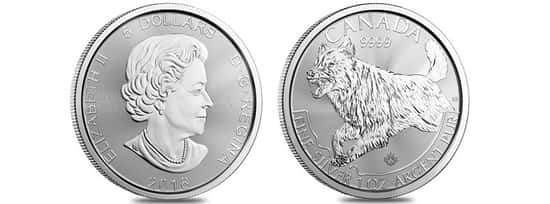 2018 1 oz Canadian Silver Wolf Predator Series $5 Coin .9999 Fine Silver