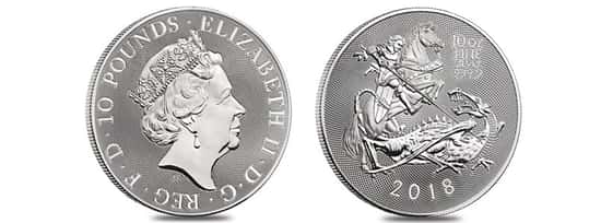 2018 Great Britain 10 oz Silver Valiant Coin In Cap .9999 Fine BU