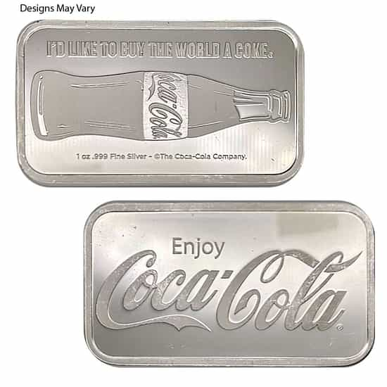 Coca-Cola® 1 oz .999 Pure Silver Bar [COKE-SLV-1-OZ-BAR] - $32.12