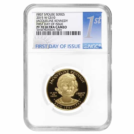 2015 W 1/2 oz $10 First Spouse - Jacqueline Kennedy Proof Gold Coin NGC PF  70 FDOI