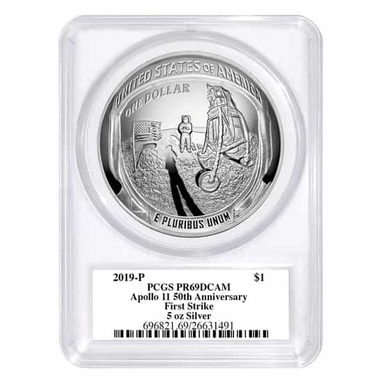 2019 P 5 oz Apollo 11 50th Anniversary Proof Silver Dollar Comm