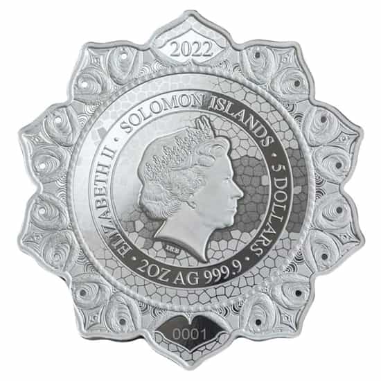 2022 Solomon Islands 2 oz Ram of the 3rd Chakra Colorized Silver