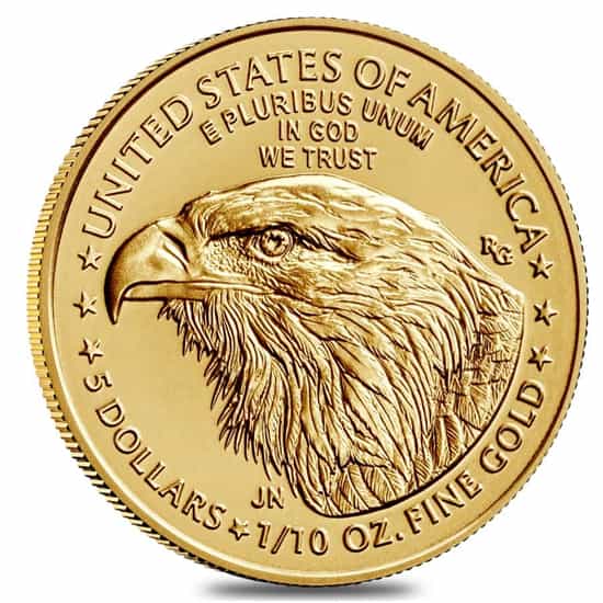 2022 1/10 oz Gold American Eagle $5 Coin BU