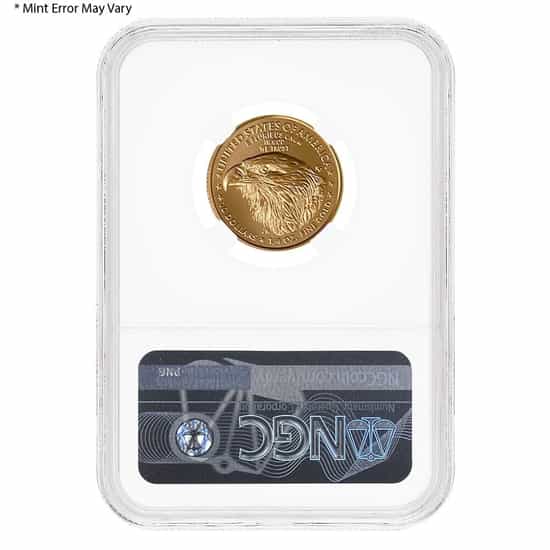 2022 1/4 oz Gold American Eagle NGC MS 69 ER Mint Error (Obv