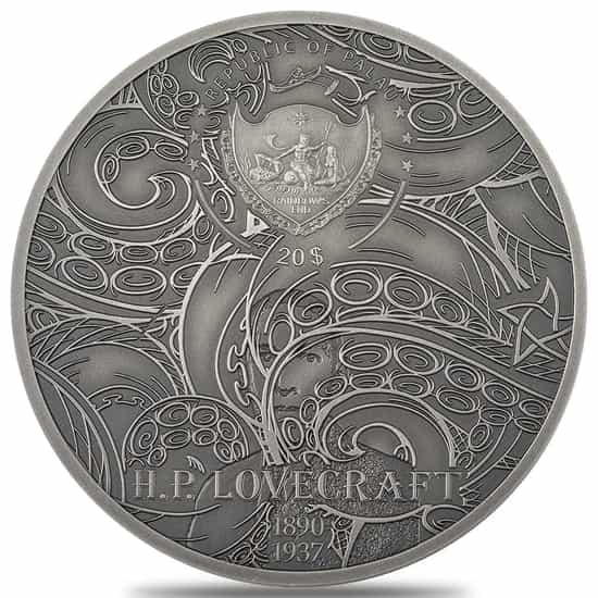 2022 Palau 3 oz Silver Lovecraft - Cthulhu Coin .999 Fine (w/Box