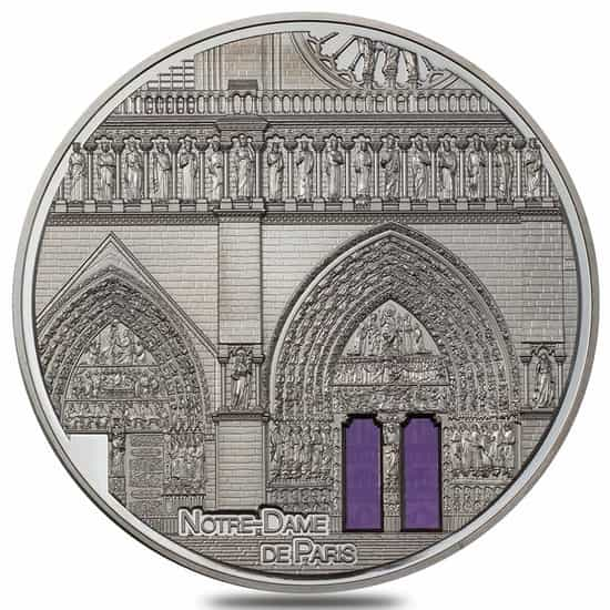 2021 Palau 5 oz Proof Silver Tiffany Art Metropolis - Notre-Dame