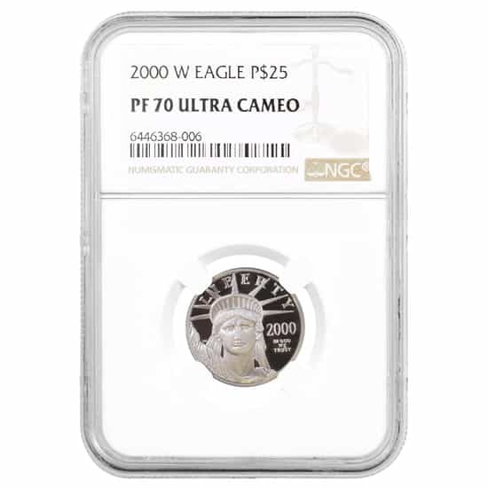 2000 W 1/4 oz $25 Platinum American Eagle Proof Coin NGC PF 70 UCAM
