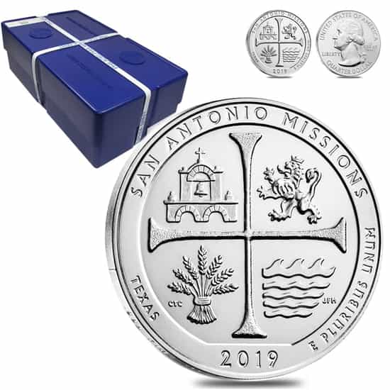 2019 5 oz Silver America the Beautiful ATB Texas San Antonio Missions  National Historical Park Coin