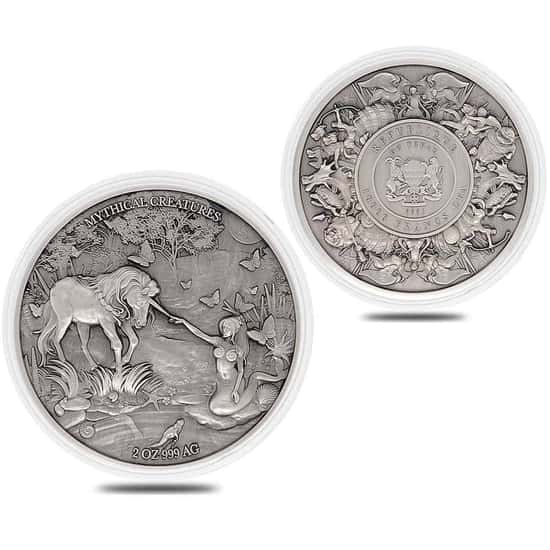 Bullion Exchanges exclusive silver bullion mermaid and unicorn coin
