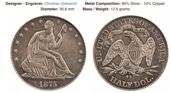 Reeded Edge & “50 CENTS” on the reverse (1836-1837)