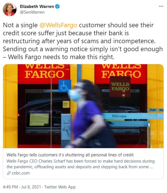 Elizabeth Warren Tweet
