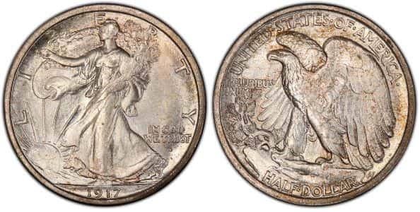 1917-D Walking Liberty Half Dollar (obverse mint mark)