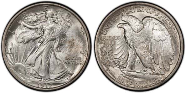 1917-D Walking Liberty Half Dollar (reverse mint mark)
