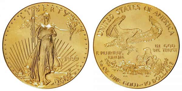 1999-W Gold Eagle $10 die error