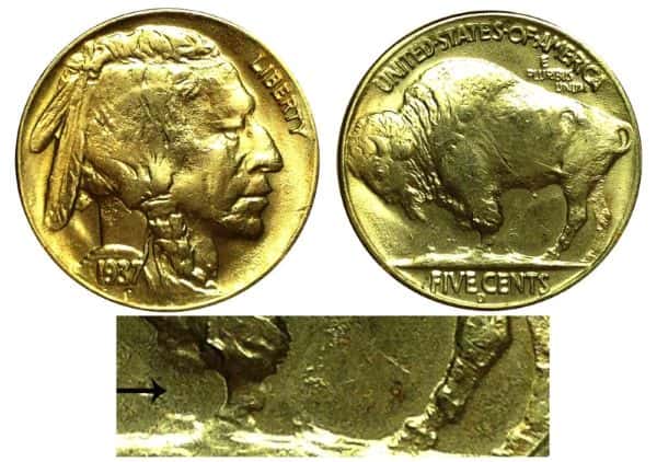 1937-D 3-Legged Buffalo Nickel